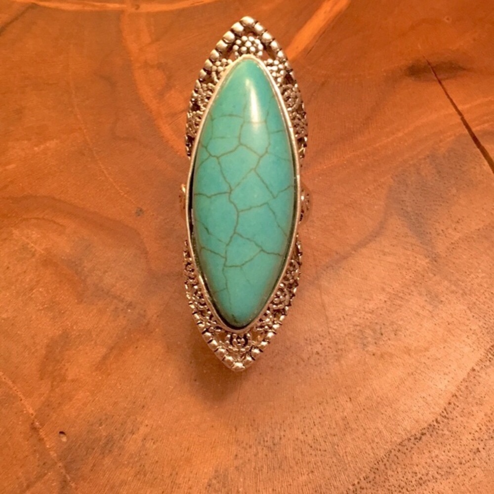Turquoise Boho Statement Ring - image 5